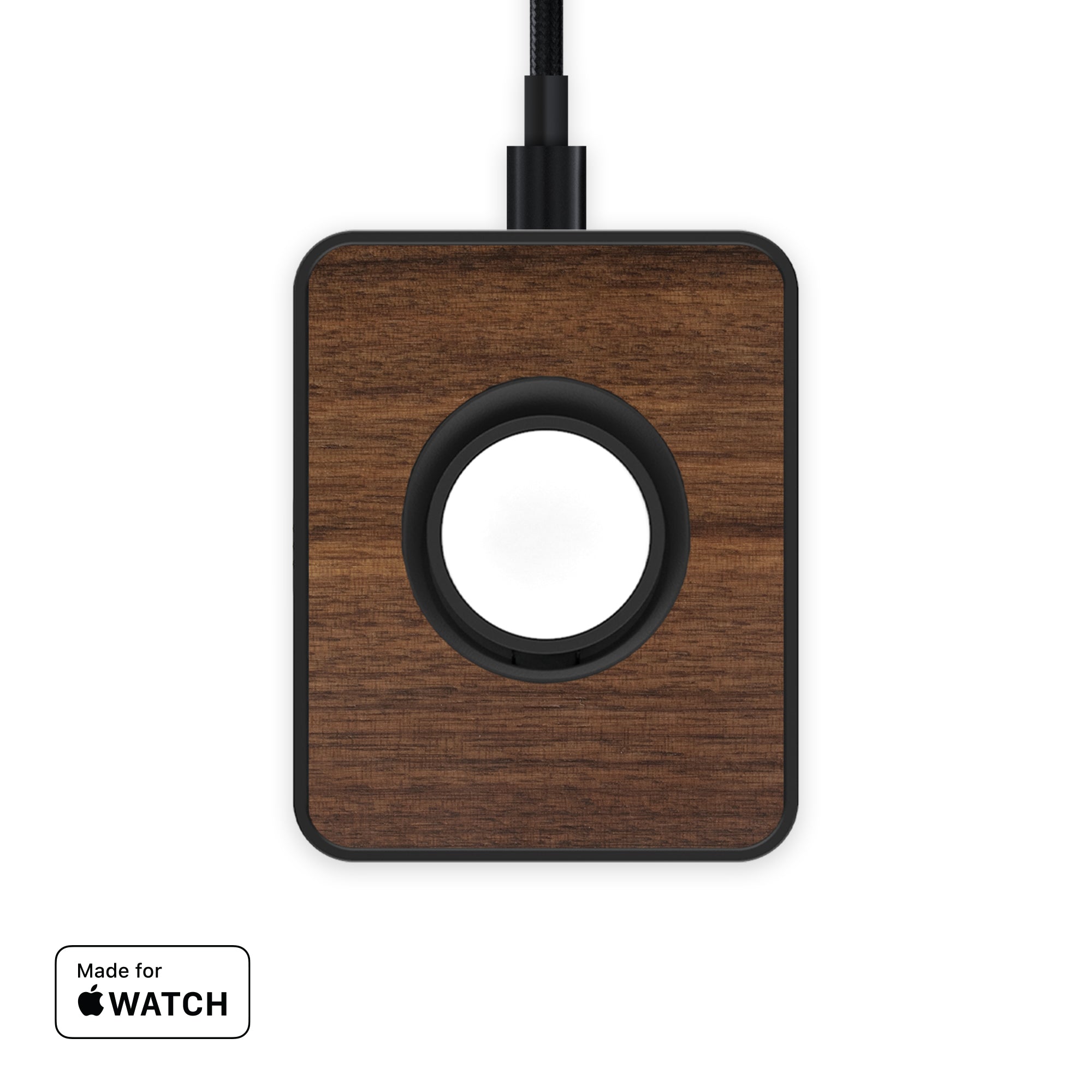 Apple Watch Charger Stand - Fast Charging Walnut Dock