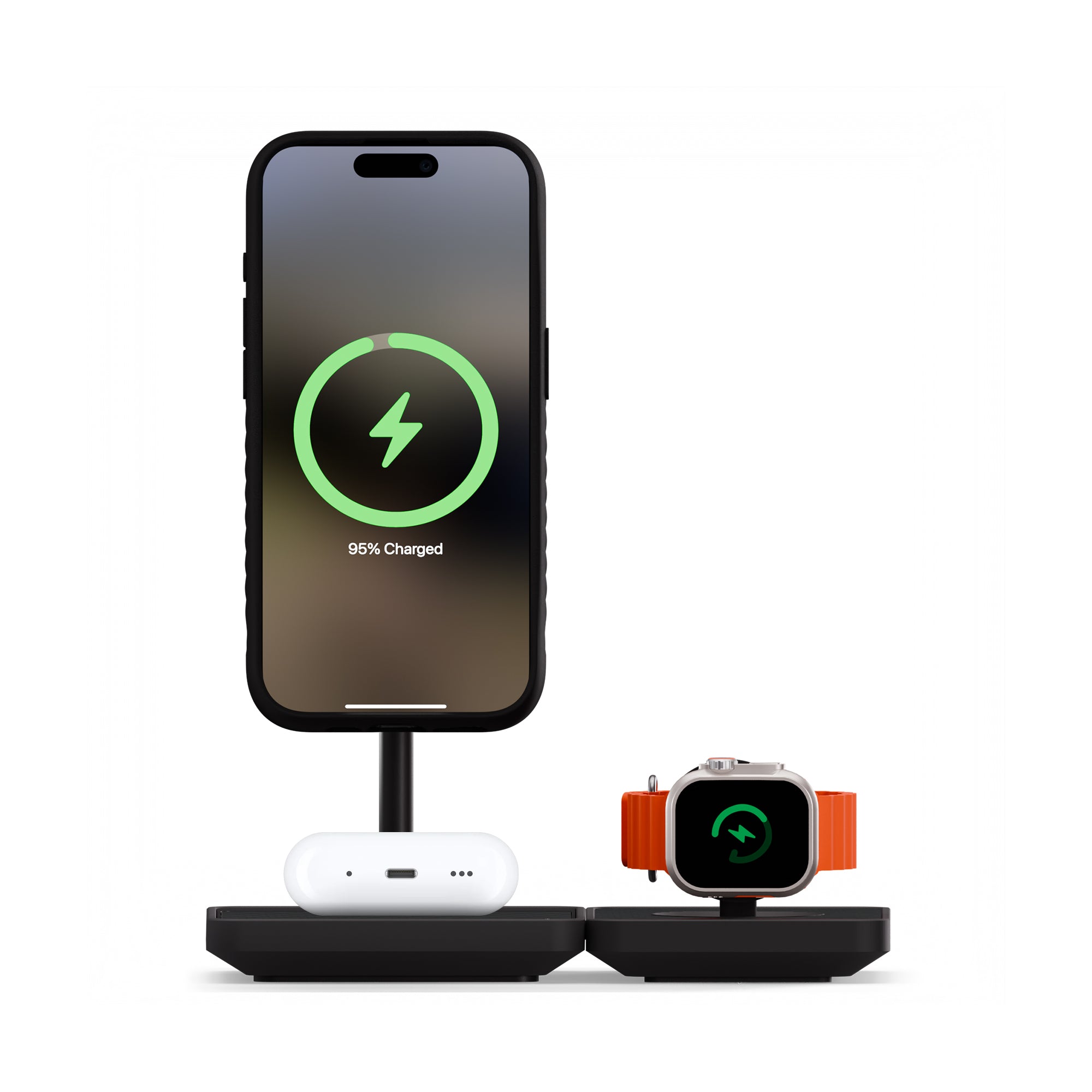 Qi2 Wireless Charging Stand for iPhone & Apple Watch - Aramid Fiber