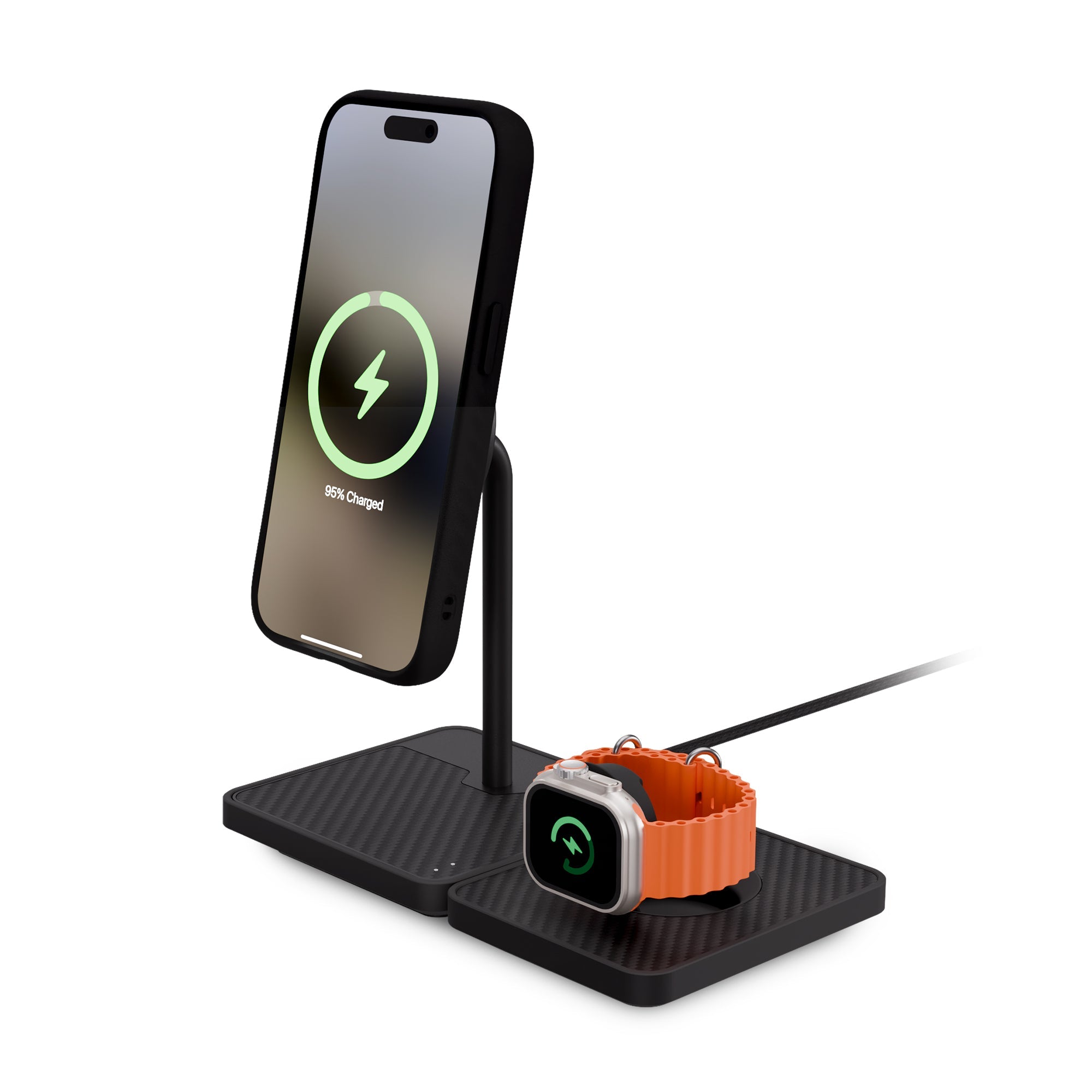Qi2 Wireless Charging Stand for iPhone & Apple Watch - Aramid Fiber