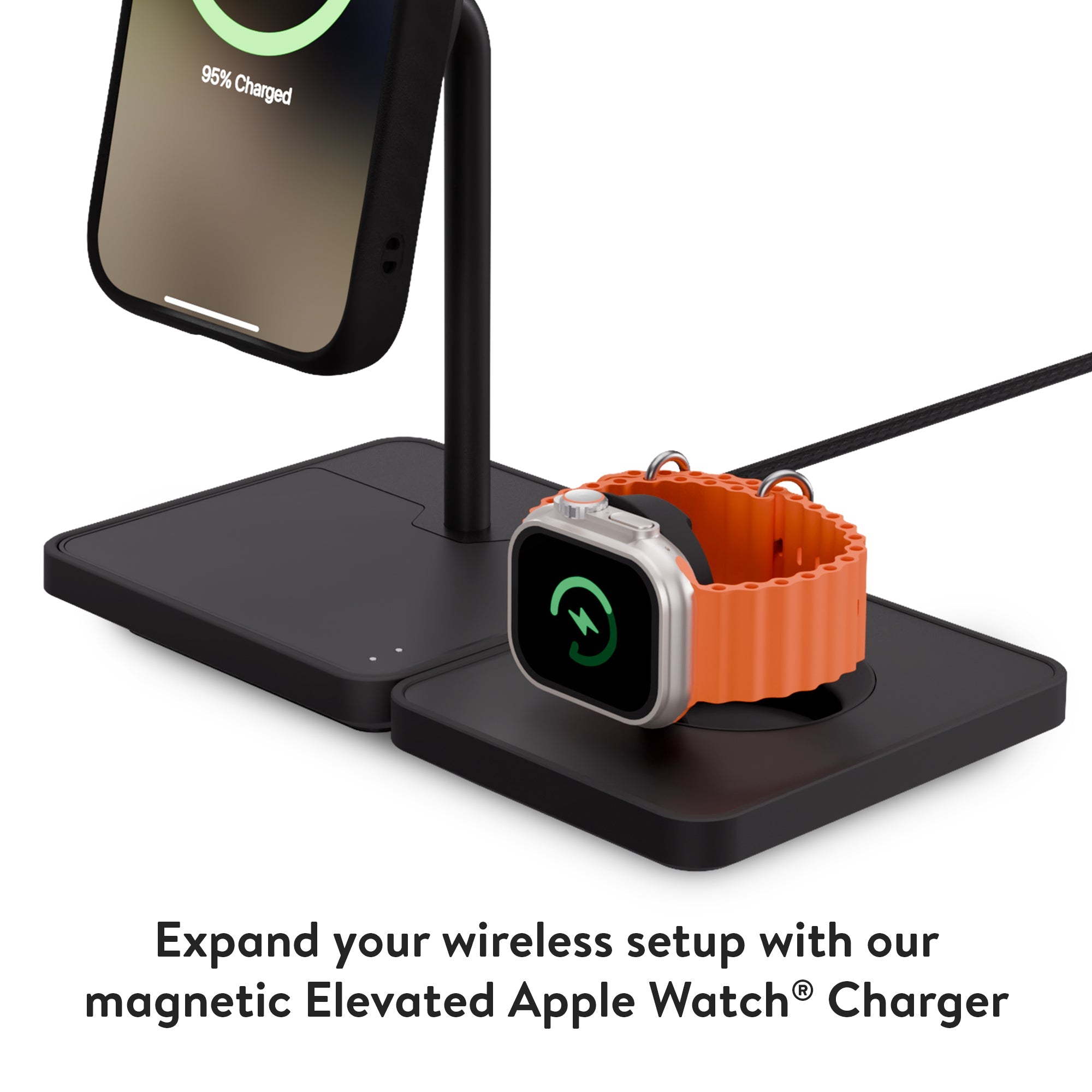 Qi2 Wireless Charging Stand - 15W Fast Charging, Matte Black