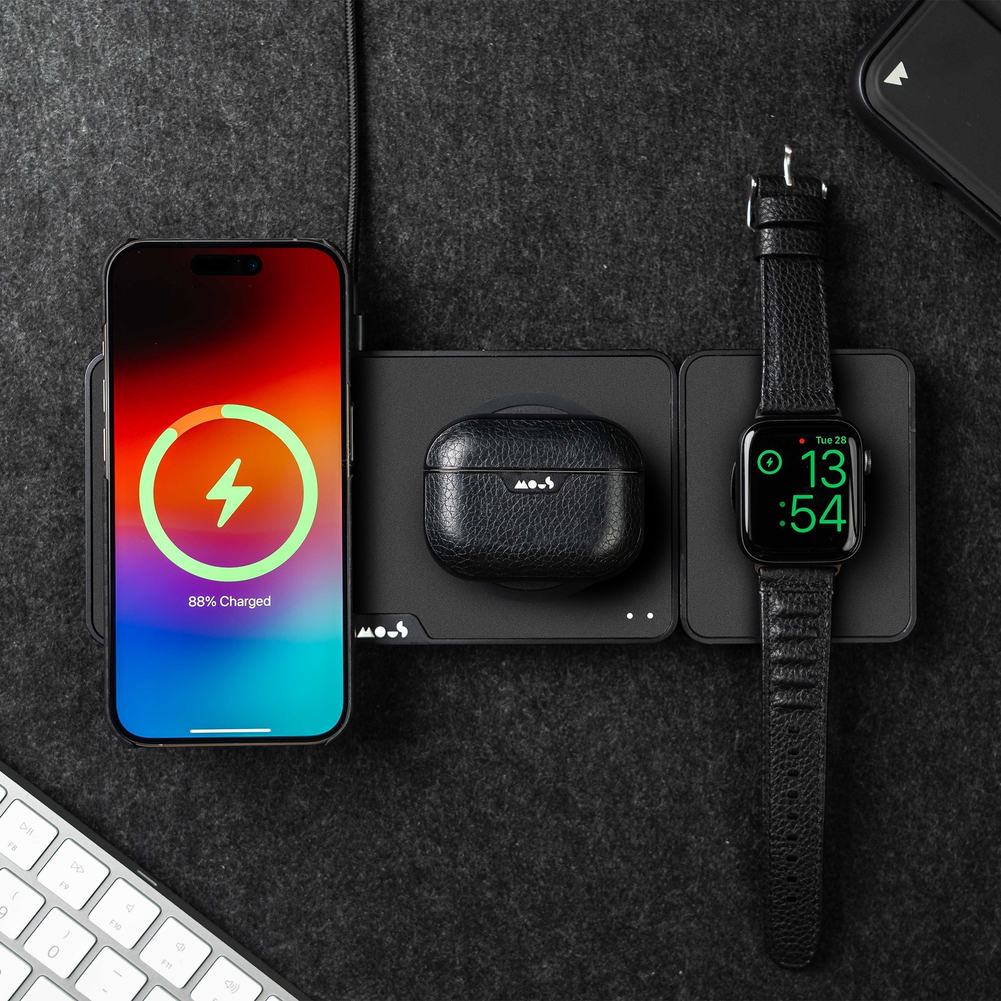MagSafe Charging Station - Matte Black 3-in-1 Wireless Charger