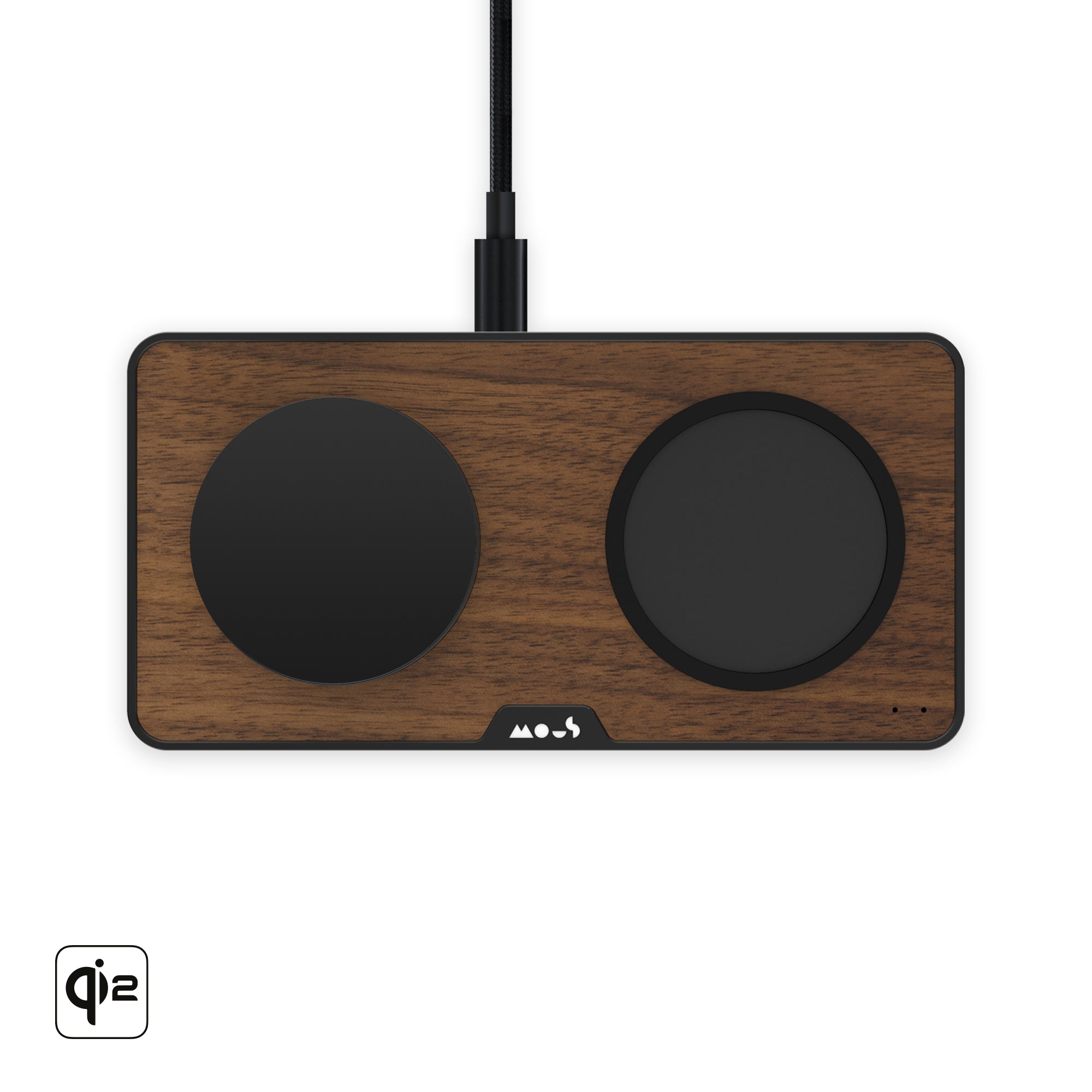 Qi2 Wireless Charging Station for 3 Devices - Walnut Stand