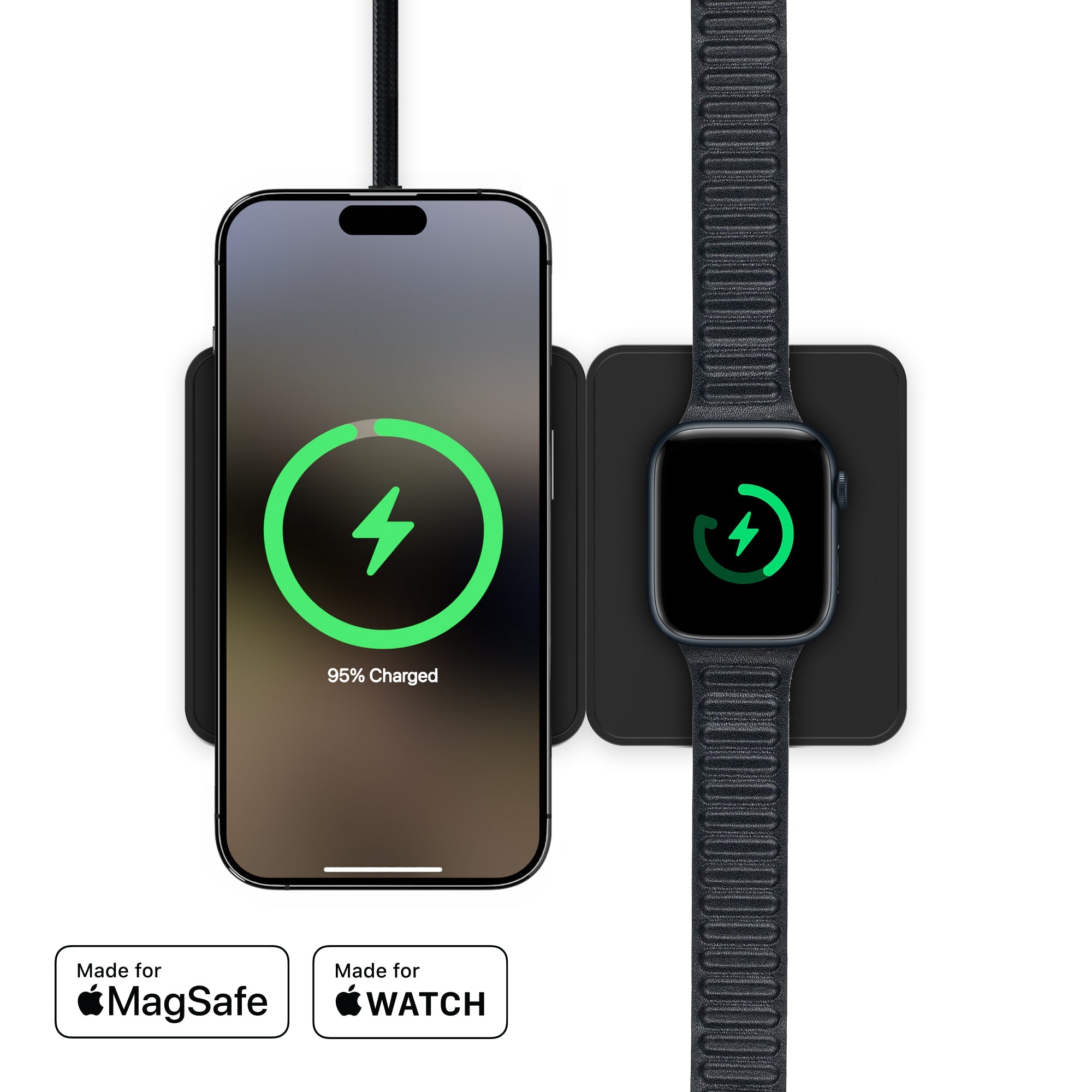 MagSafe & Apple Watch Fast Charging Set - Matte Black 2-in-1