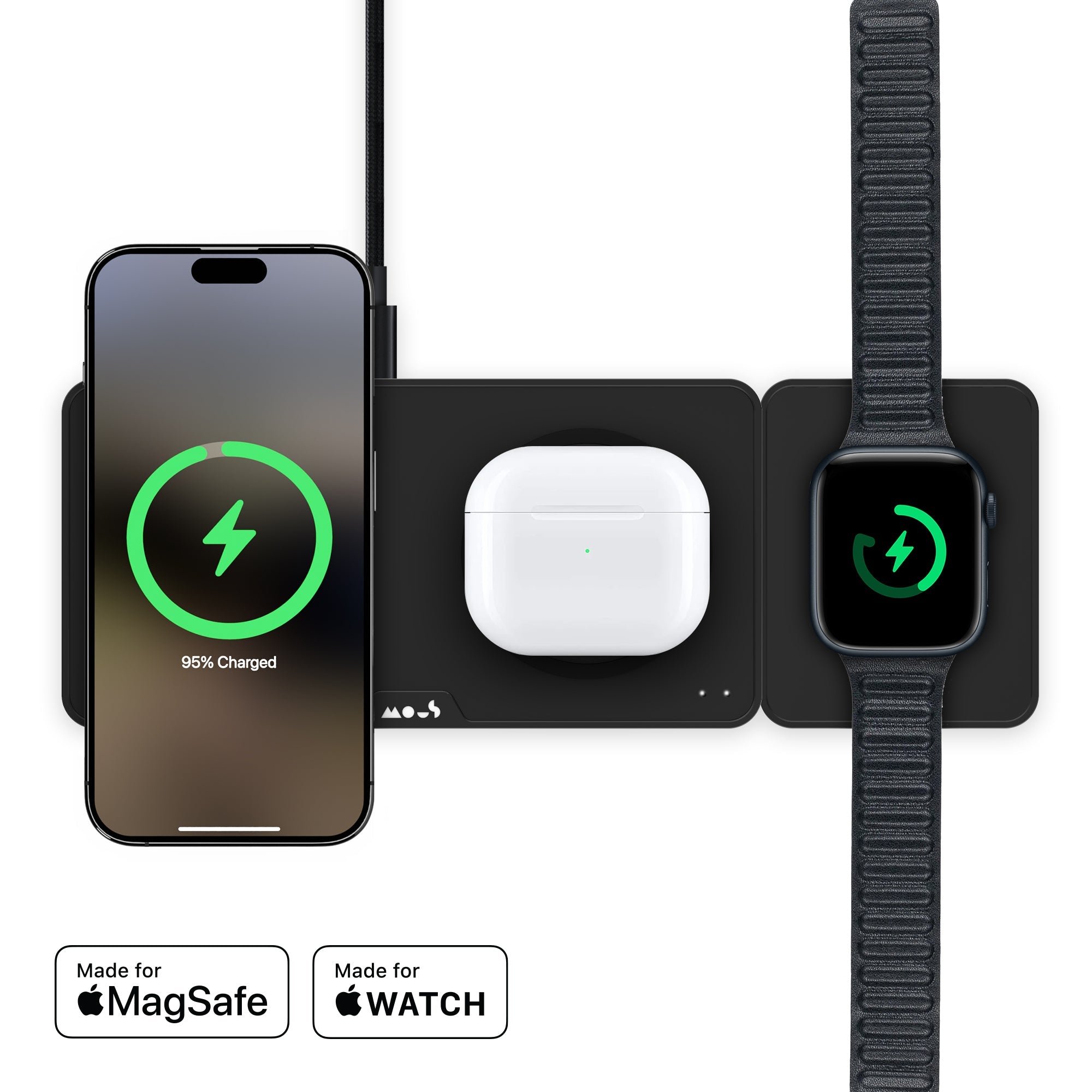 MagSafe Fast Charging Set - 4-in-1 Matte Black with USB-C Cables