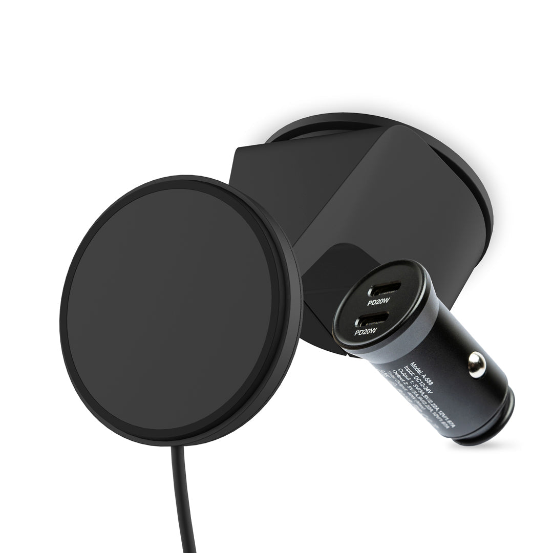 MagSafe Car Charger Mount with Fast Charging & Suction Cup