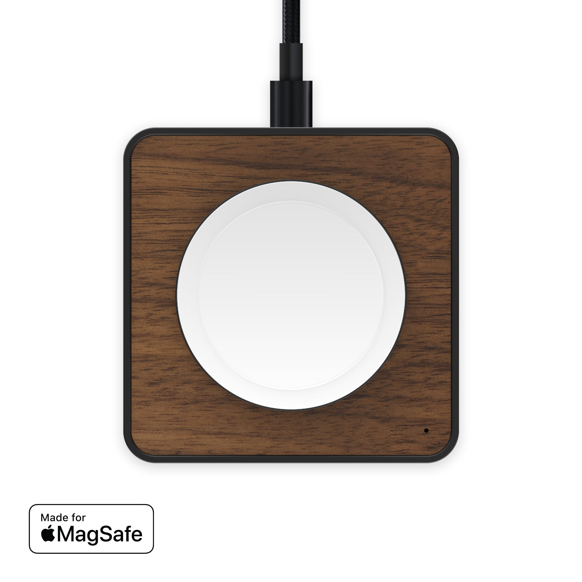 MagSafe Charging Pad for iPhone - Fast Wireless Walnut Stand